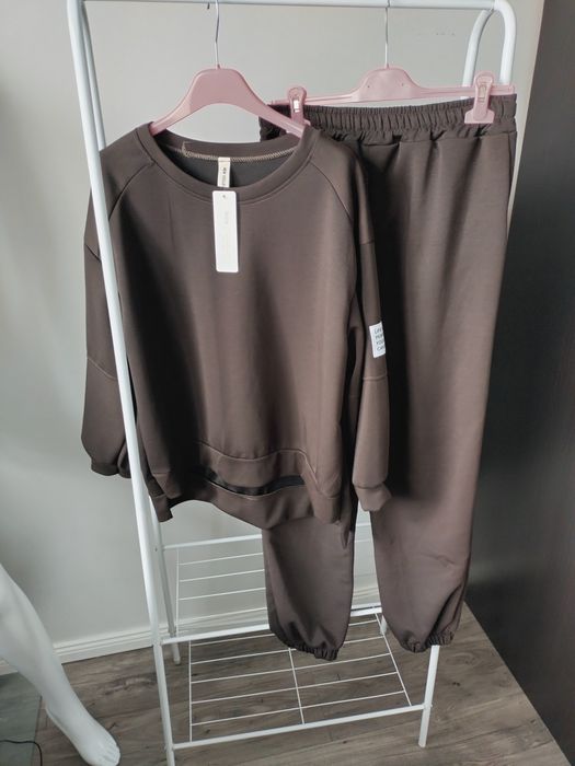 Komplet czekoladowy brązowy masełko wiskoza uni S-2XL