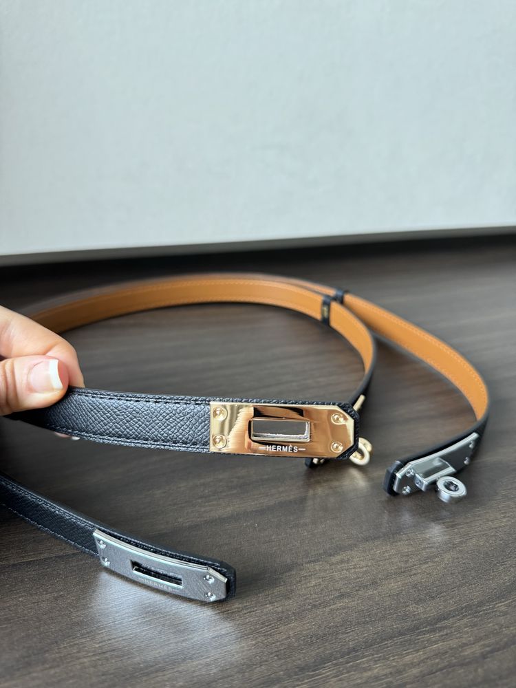 Кожаный ремень Hermes с пыльником
