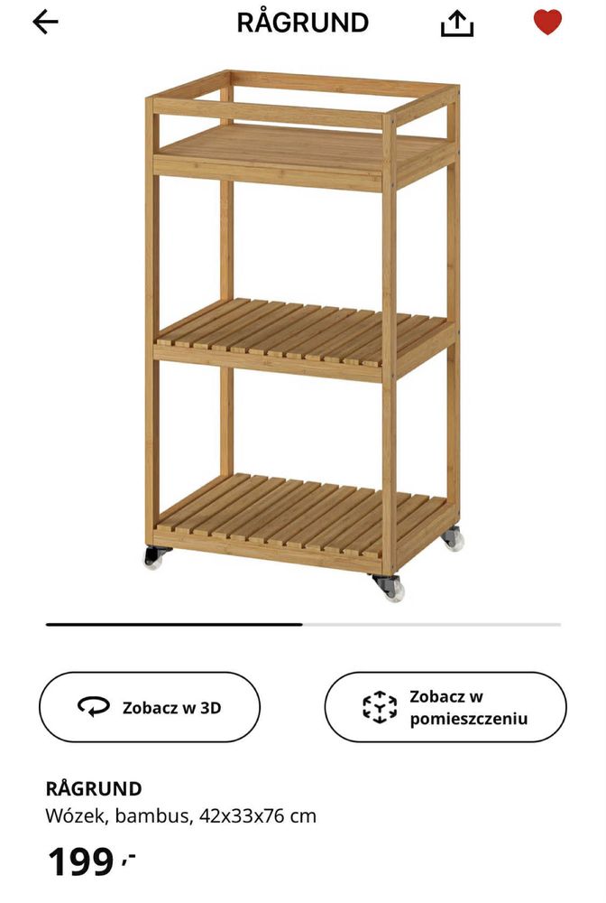 Wózek bambusowy Ikea RAGRUND