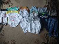 Zestaw ubranek niemowlę 6-9  68 body spodnie pajac koszulka