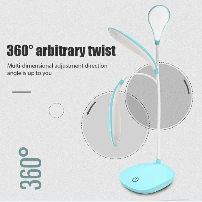 Настільна акумуляторна лампа USB, сенсорна, світлодіодна