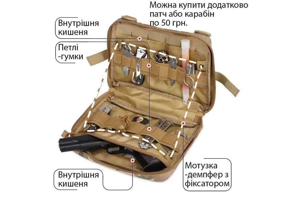 Тактична сумка утилітарний підсумок PARTNER пісочний з MOLLE