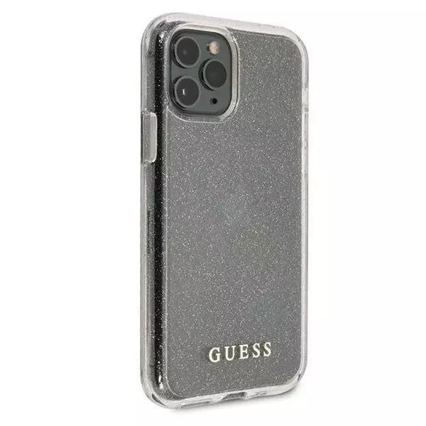 guess guhcn65pcglsi iphone 11 pro max srebrny/silver hard case glitter