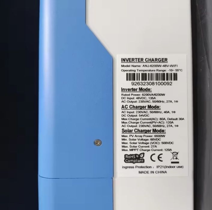 Inversor hibrido de 48v 6200w NOVO