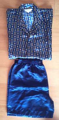 Pijama de Homem em Cetim - Tamanho L - Azul