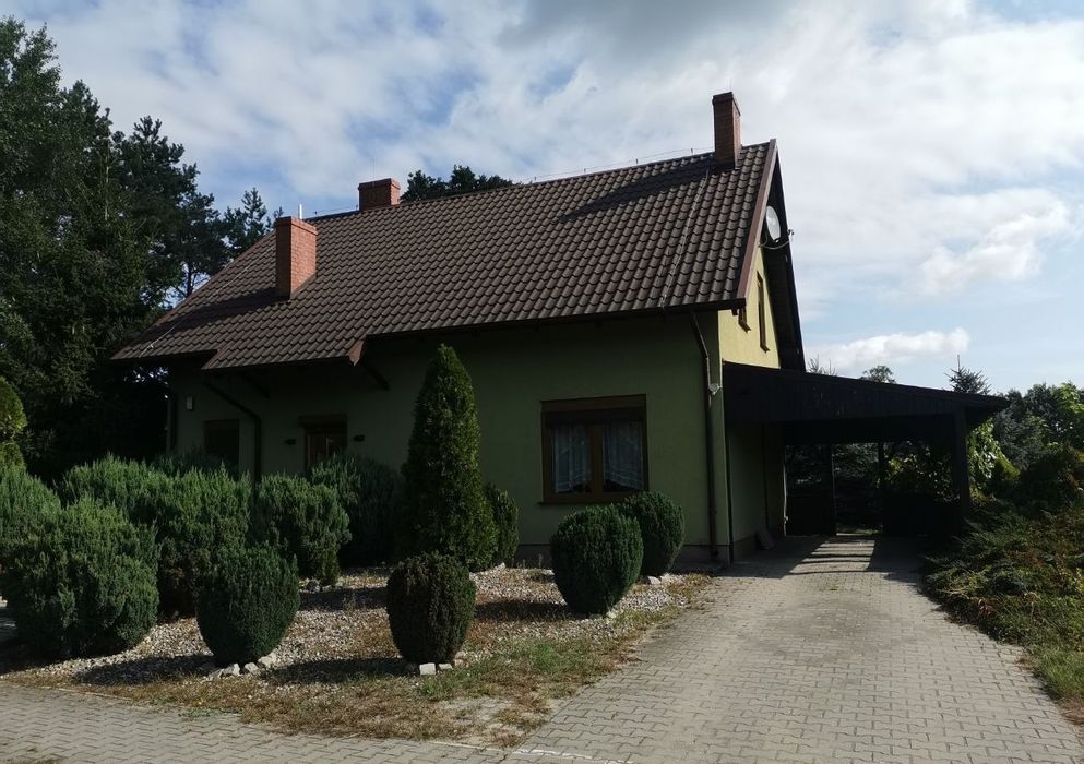 Dom pod lasem w cichej i spokojnej okolicy.