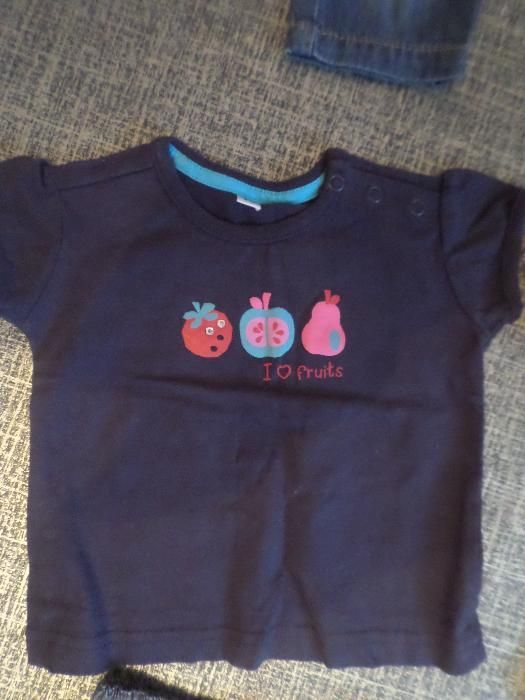Комплект шорты и футболка 2шт. как новые + джинсы девочке 3-6 мес