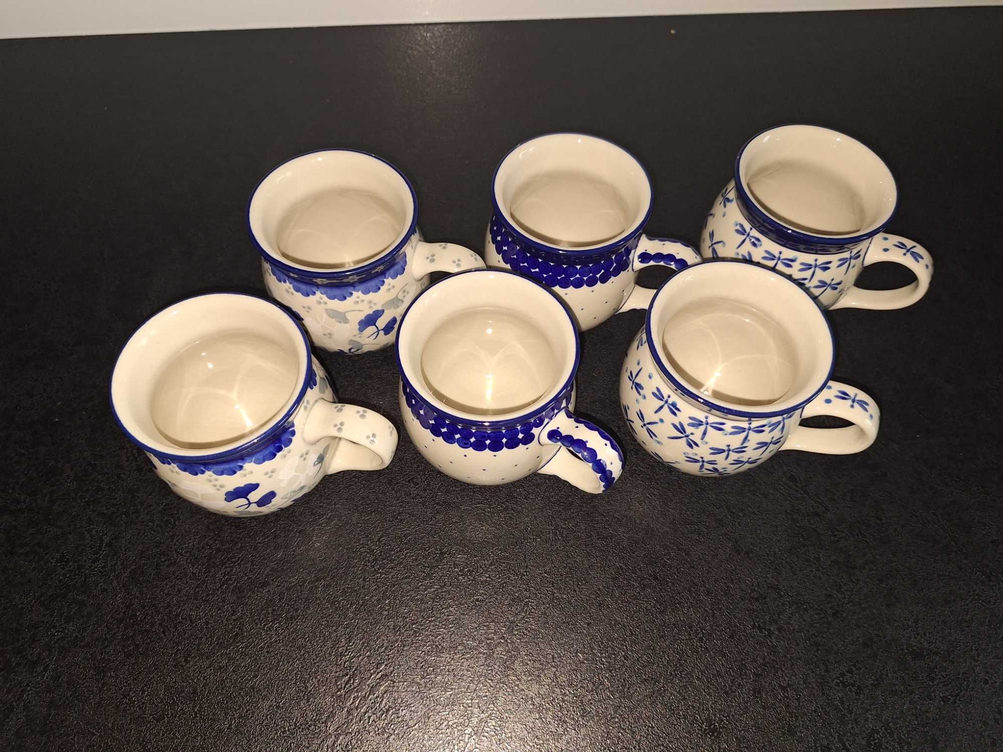 Ceramika Bolesławiec, 6 sztuk kubek 200 ml, stan JAK NOWE!!!