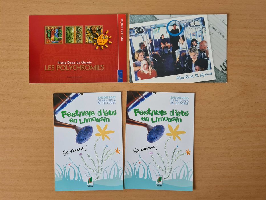 4 postais ilustrados de eventos franceses / europeus