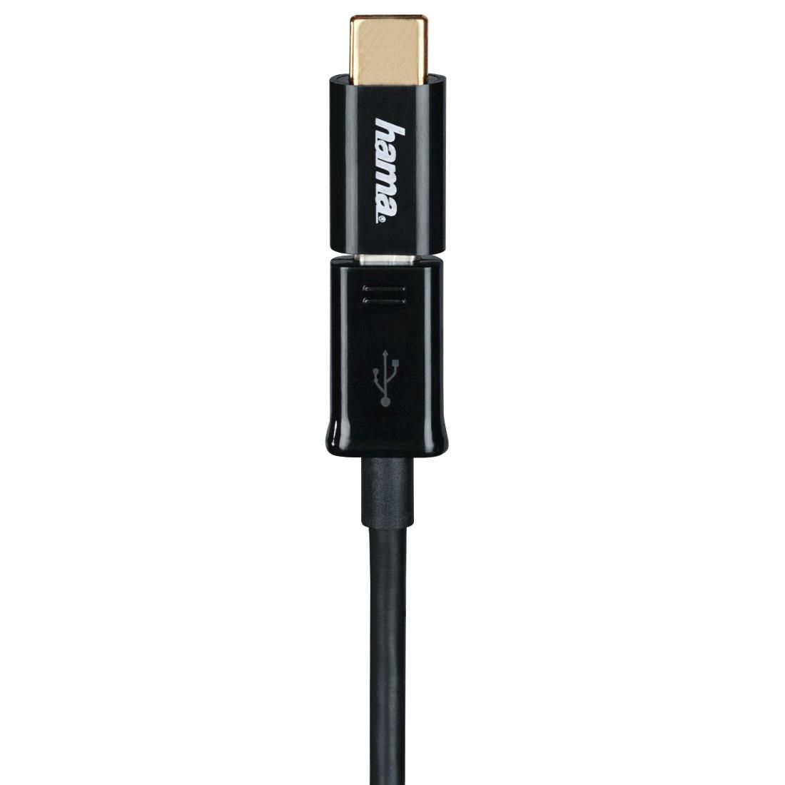 Hama Adapter micro USB-USB C wtyk, przejściówka do kabla czarna OUTLET