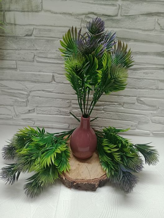 Bukieciki zielone z fioletem 3 sztuki