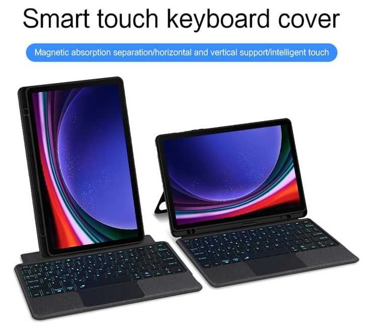 Etui Podświetlana Klawiatura z TouchPad do Samsung Galaxy Tab S9 FE