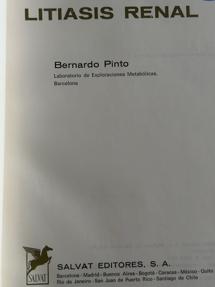 Litiasis Renal de  Bernardo Pinto