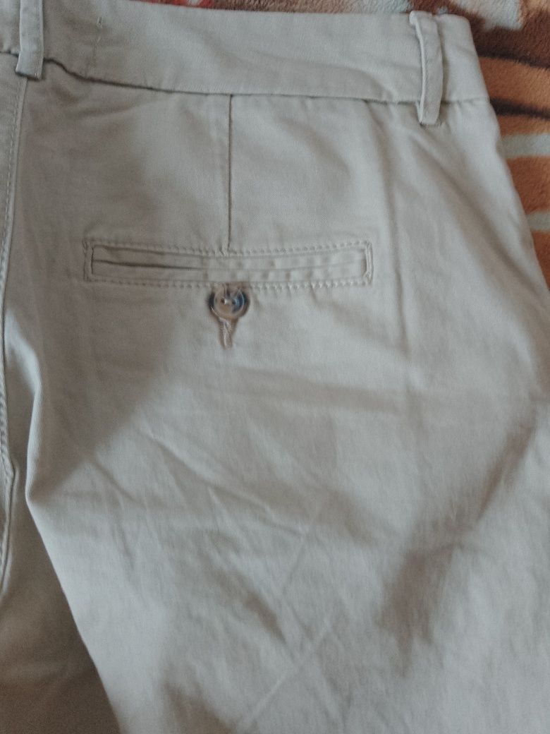 Spodnie bawełniane kremowe wizytowe rozmiar M firmy H &M