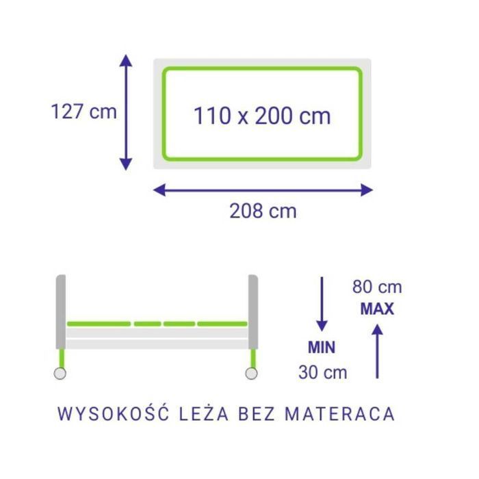 NOWE Łóżko rehabilitacyjne elektryczne LEO WIDE 110 cm DOFINANSOWANIE