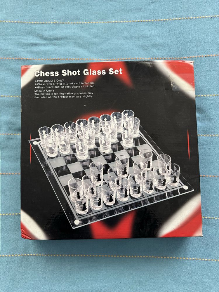 Jogo Xadrez Copos Shot Vidro