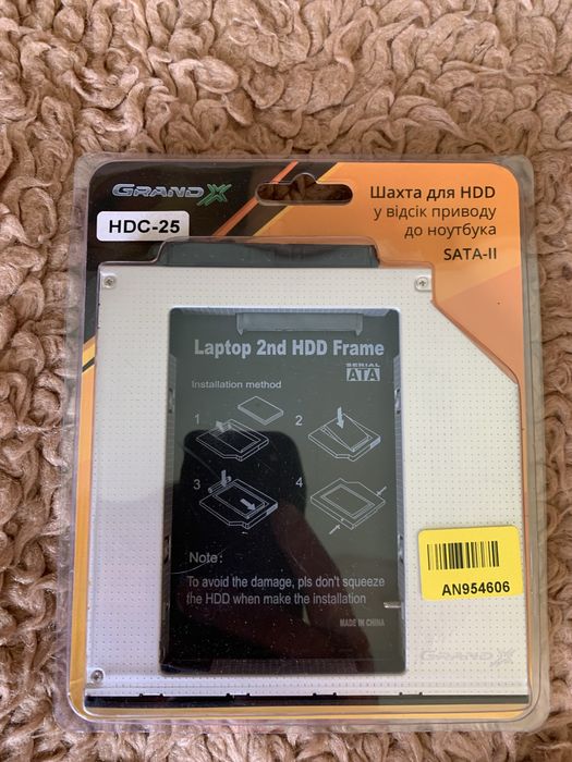 Адаптер підключення HDD 2.5" в відсік приводу ноутбука SATA/ mSATA.