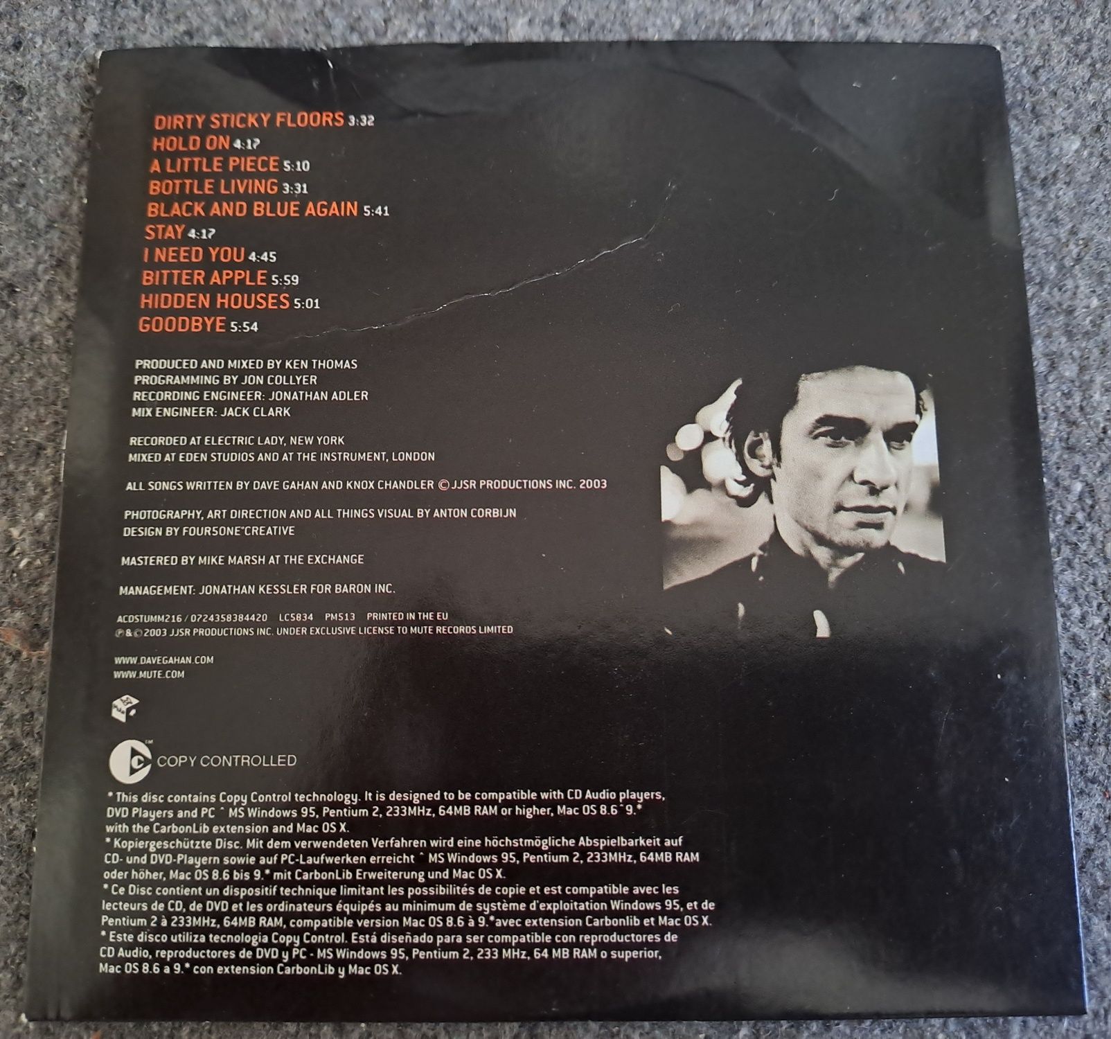 Depeche Mode Dave Gahan Paper Monsters PROMO CD