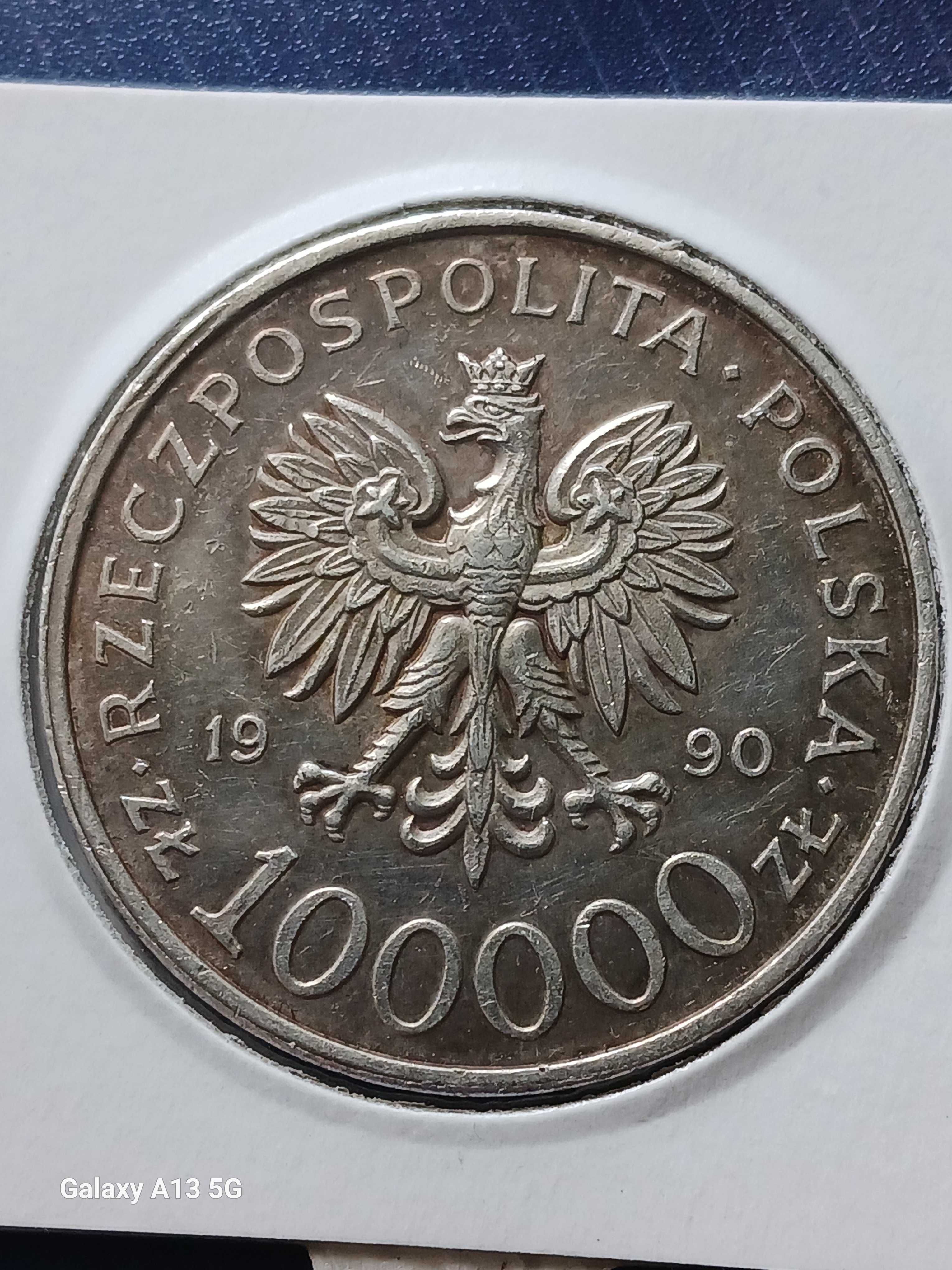100 000zł Solidarność 1990 r. Typ A - Uncja srebra - nr. 2