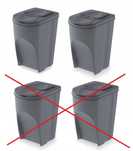 Kosz na śmieci plastik Prosperplast 35l szary 2SZTUKI