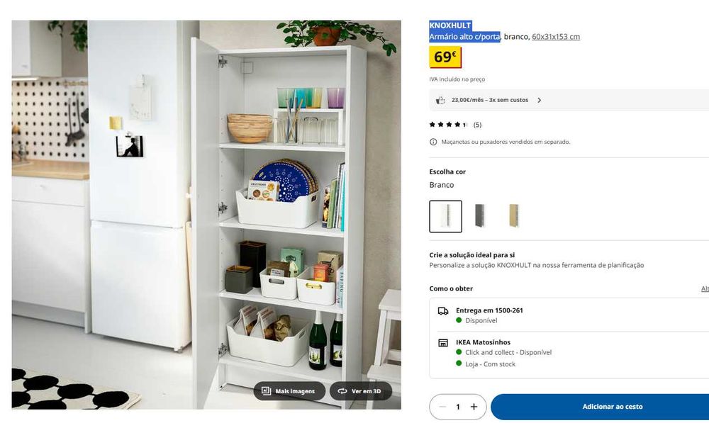 Armário de cozinha novo IKEA KNOXHULT
