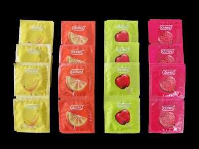 Prezerwatywy Durex zestaw 24 sztuki owocowe kolorowe smakowe mix