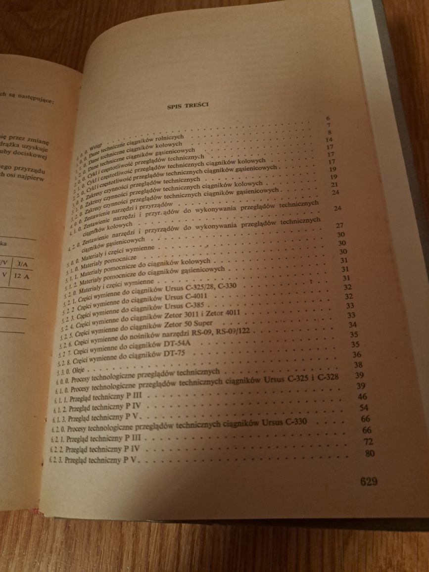 Technologia przeglądów tech. ciągników rolniczych r. 1973