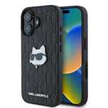 Etui Karl Lagerfeld Monogram Choupette Head Pin na iPhone 16 - czarne