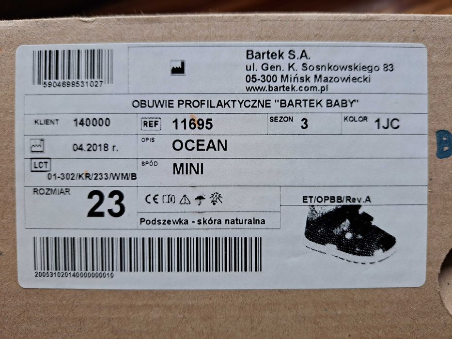NOWE profilaktyczne letnie buty dziecięce BARTEK BABY niebieskie