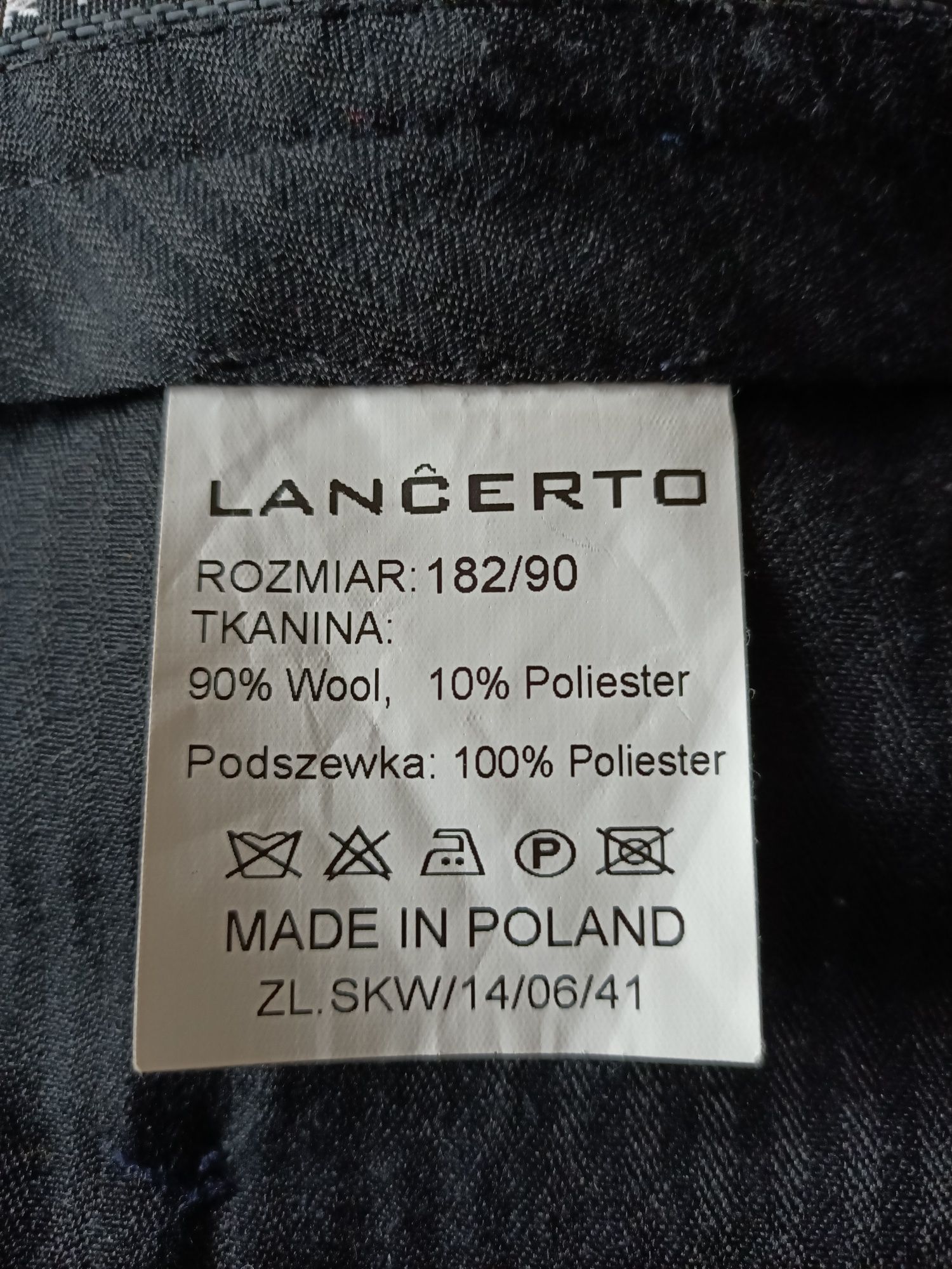 Męski garnitur Lancerto rozmiar 182/100 182/90 Slim Fit