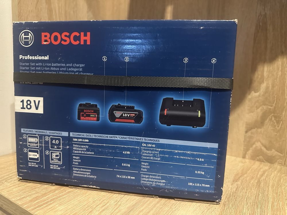 Zestaw zasilający Bosch 1600A019S0 (2x4.0Ah + GAL 18V-40)