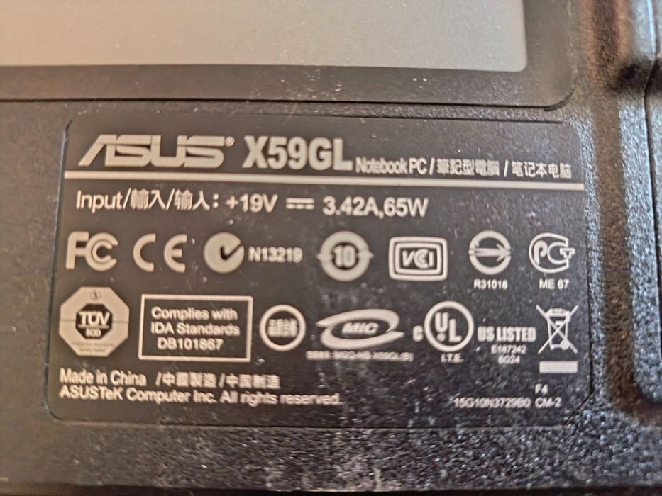 ASUS X59GL note book PC