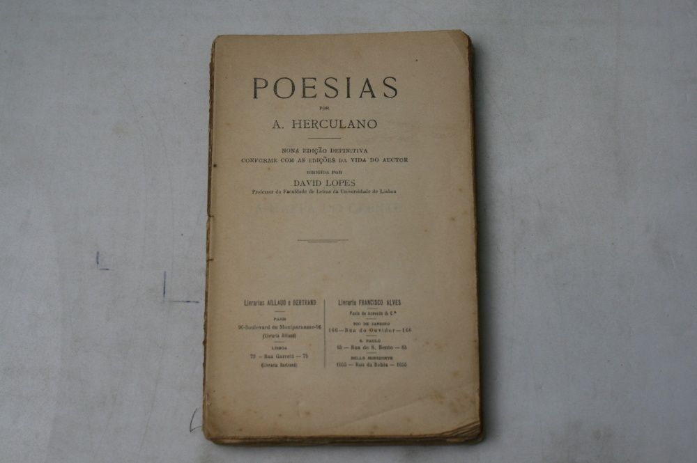 Livro: Poesias - Por : A. Herculano - 9ª Edição Definitiva