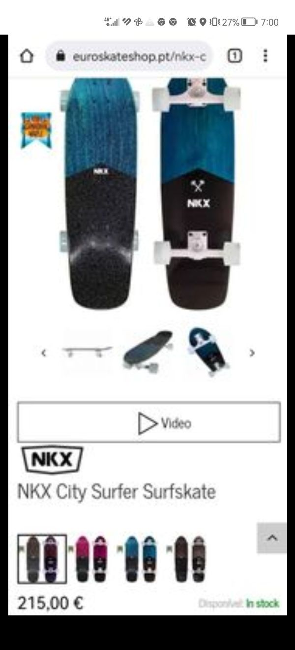 Skate NKX azul -  como novo