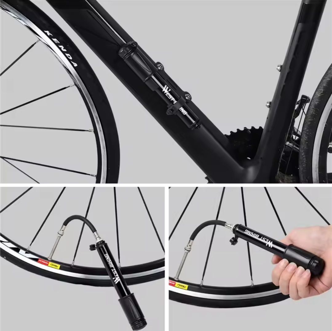 Pompka rowerowa West Biking Schrader/ Presta 100psi 17cm 80g Solidna