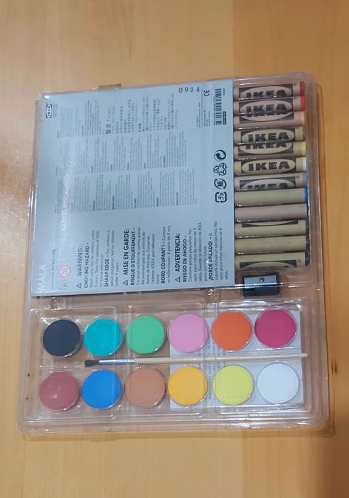 Estojo de lápis de cera - cor - guaches