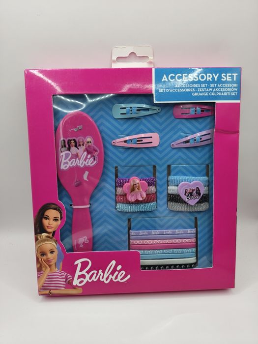 Barbie zestaw akcesoriów do włosów szczotka gumki spinki 21 elementów
