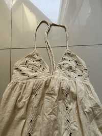 Sukienka letnia ZARA mini rozmiar XL nowa z metką beżowa