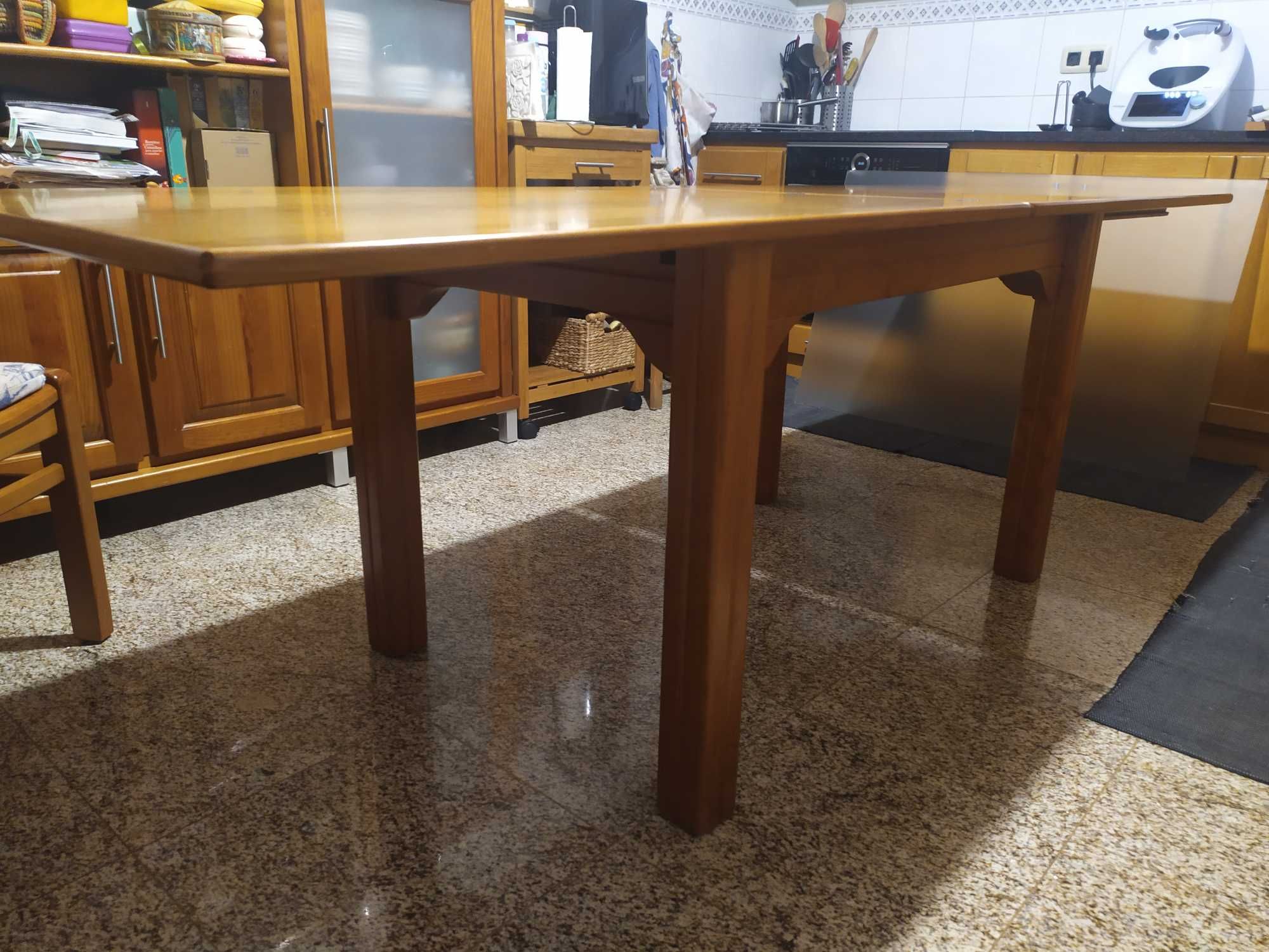 PROMOÇÃO Mesa Extensível+6 Cadeiras Estilo Rústico com Vidro Temperado