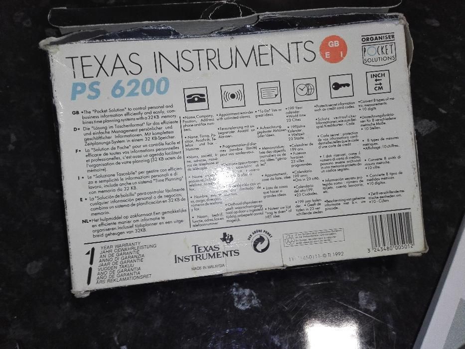 Agenda electrónica/ Organizador Texas Instruments
