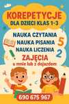 Korepetycje dla uczniów klas 1-3/terapia pedagogicna