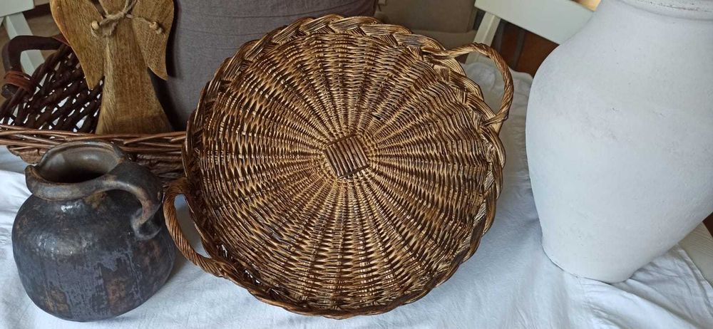 Duży biały wazon / dzban ceramiczny w stylu rustykalnym, prowansalskim