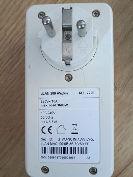 Amplificador de sinal adaptador Wi-Fi Devolo dLAN200 AVplus