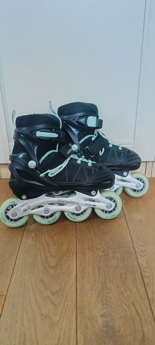 Rolki Movino Decathlon czarne miętowe rozmiar 34-37