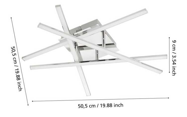 Lampa ścienna/sufitowa LED Eglo Lasana 1 chrom 2800 lumen mocna
