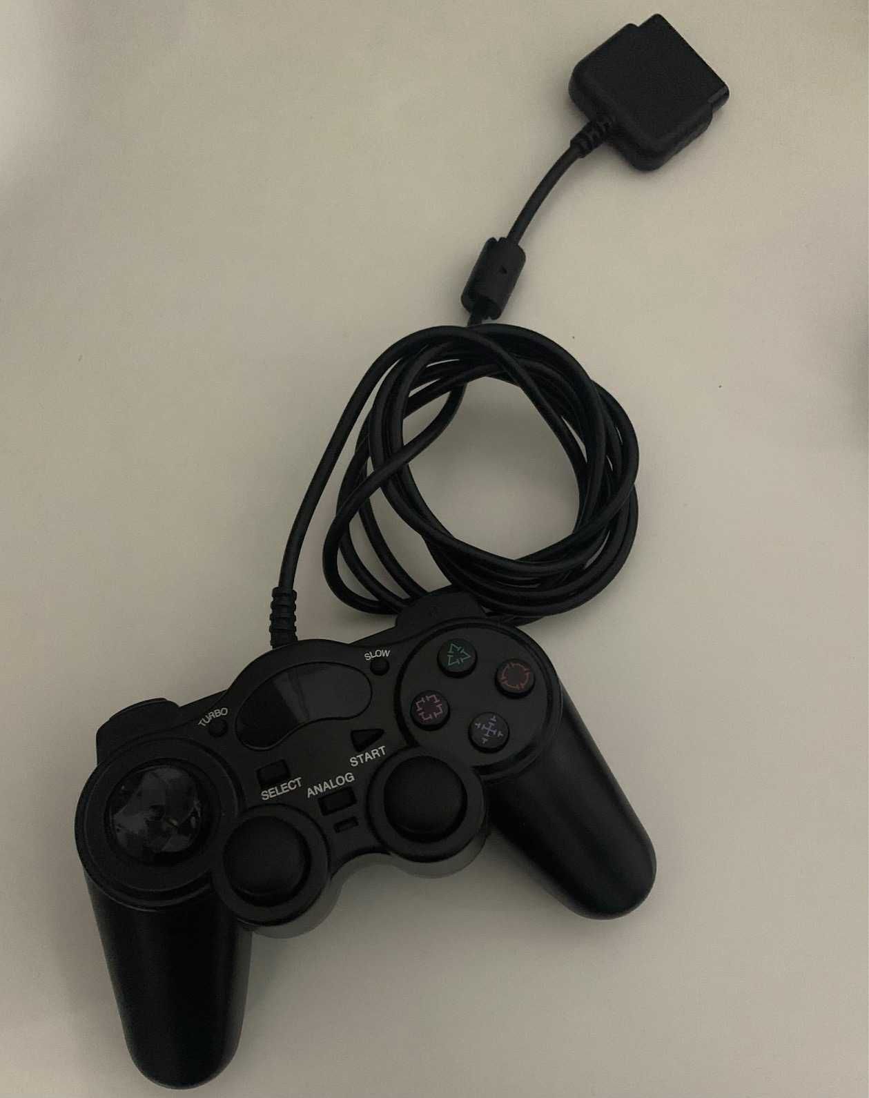 PS2 Slim com 2 comandos e 9 jogos