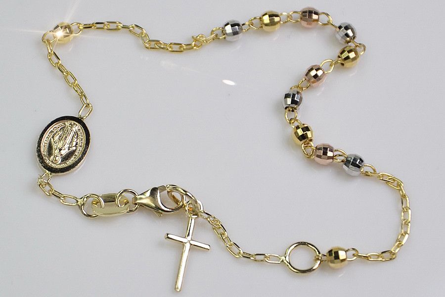 Złota bransoletka różaniec "Dolce Gab" 14k diament rbc001ywr Gdańsk