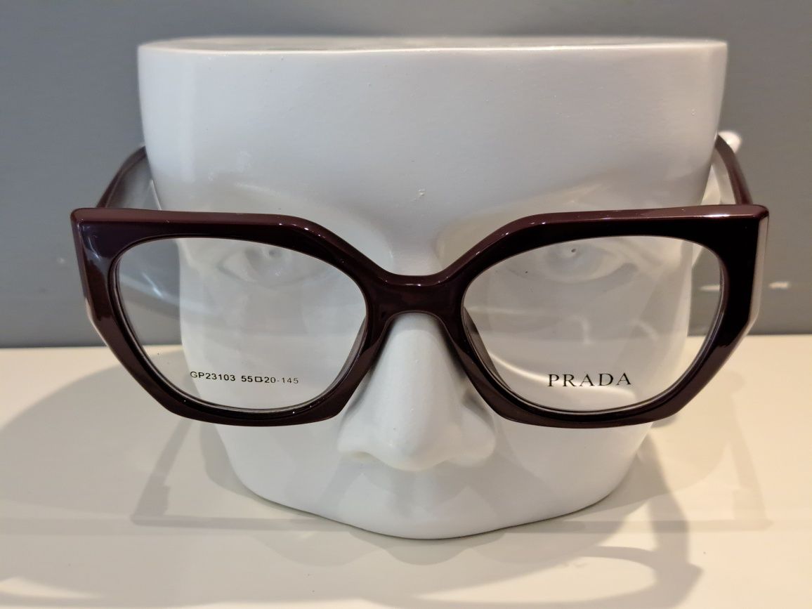 PRADA bordo nowe damskie oprawki okulary zerówki
