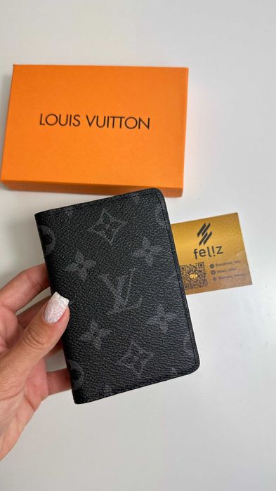 Skórzany portfel cardholder Louis Vuitton skóra naturalna uniseks