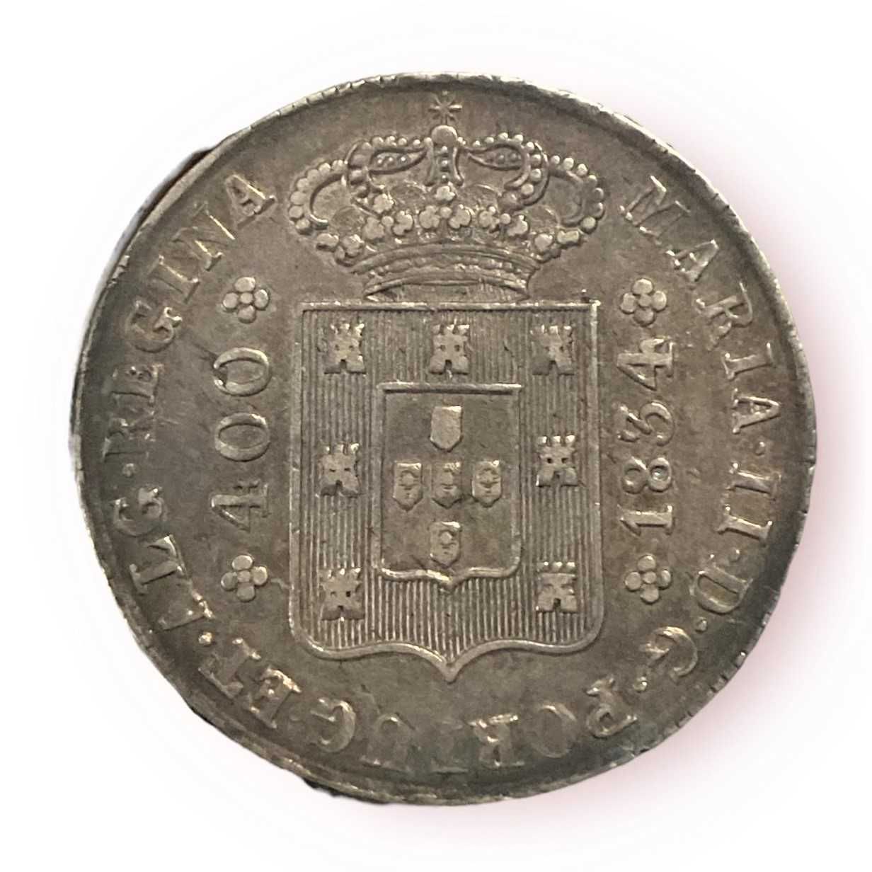 Moeda Prata - Portugal 400 Reis, 1834